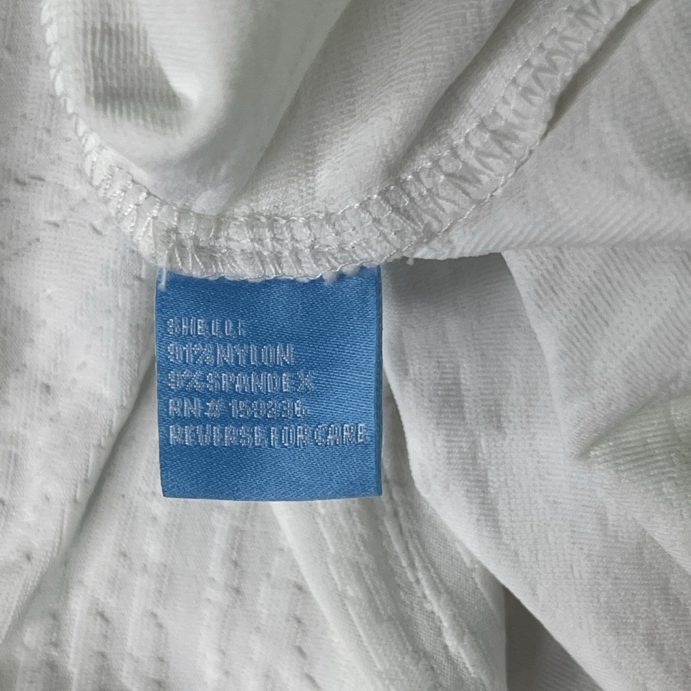 J McLaughlin Catalina Cloth Dress Large White Jacquard Short Sleeve A-line 36" - Picture 11 of 13